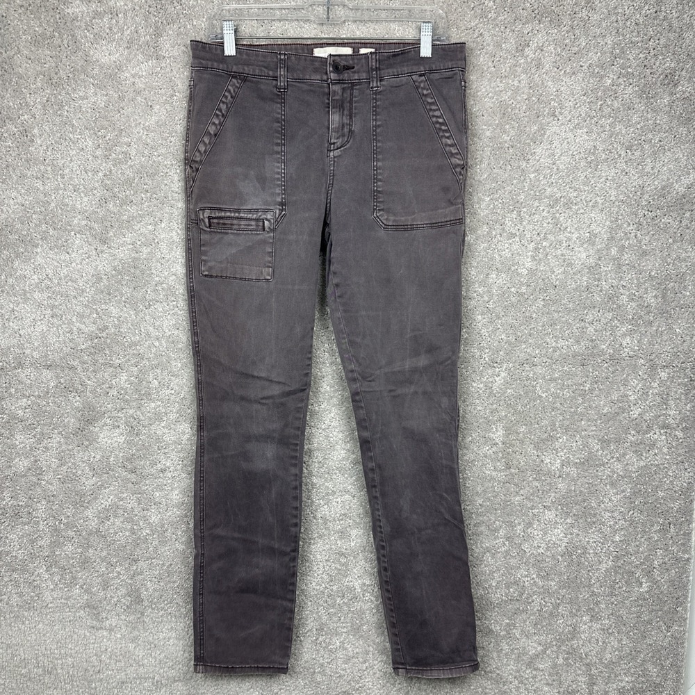 Anthropologie Hei-Hei Slim Fit Gray High Rise Utility Pants Women's Size 29 T